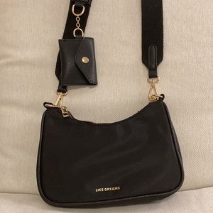 Black Nylon Pochette Style Bag